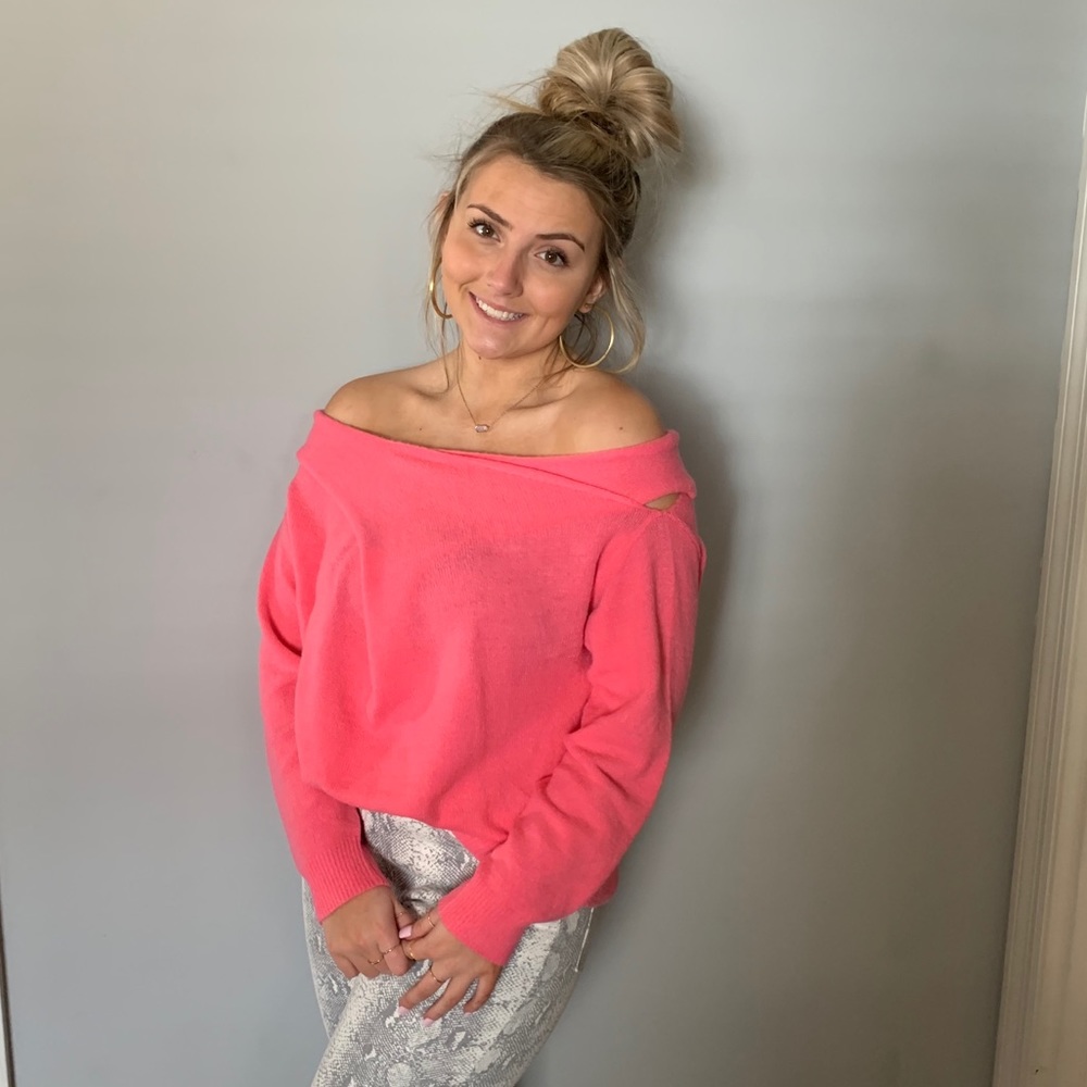 Twist & Shout Candy Pink Sweater by PLC